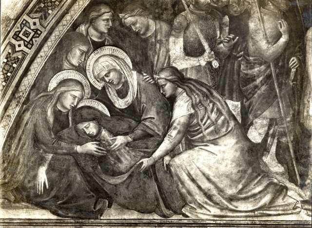 Alinari, Fratelli — Firenze - Via della Scala N°. 12a. Officina Profumo-Farmaceutica di S. Maria Novella- Particolare della Crocifissione nella parete dell'antica Sagrestia. (Spinello Aretino?) — particolare